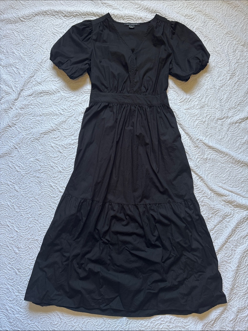 French Connection Black Puff-Sleeve Maxi Dress